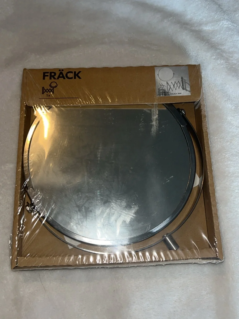 IKEA Frack Wall Mounted Stainless Steel Makeup Mirror Round 6.75